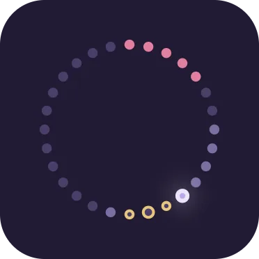 The same small widget on the Quiet level: the ring of dots with 12 — the same picture as on Open.